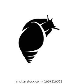 Silhouette snail vector illustration design with black and white colour