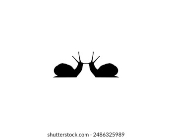 La silueta de los caracoles también se llama Escargot, Flat Style, Pair Animal Series, se puede utilizar para el logotipo, ilustración de arte, App, Sitio web o elemento de Diseño gráfico. Ilustración vectorial