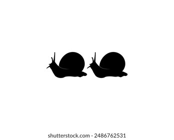 Silhouette of the Snails are also called Escargot, Flat Style, Pair Animal Series, can use for Logo, Art Illustration, Apps, Website or Graphic Design Element. Vector Illustration