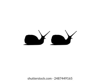 La silueta de los caracoles también se llama Escargot, Flat Style, Pair Animal Series, se puede utilizar para el logotipo, ilustración de arte, App, Sitio web o elemento de Diseño gráfico. Ilustración vectorial