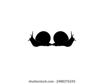 Silhouette der Schnecken werden auch Escargot, Flat Style, Pair Animal Series genannt, kann für Logo, Kunstdarstellung, App, Website oder Grafikdesign Element verwendet werden. Vektorillustration