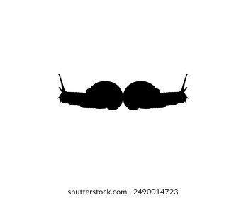 Silhouette of the Snails are also called Escargot, Flat Style, Pair Animal Series, can use for Logo, Art Illustration, Apps, Website or Graphic Design Element. Vector Illustration