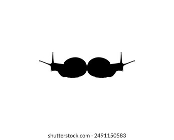 Silhouette of the Snails are also called Escargot, Flat Style, Pair Animal Series, can use for Logo, Art Illustration, Apps, Website or Graphic Design Element. Vector Illustration
