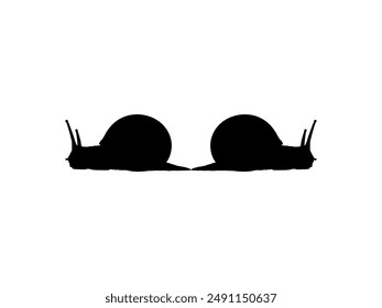 Silhouette der Schnecken werden auch Escargot, Flat Style, Pair Animal Series genannt, kann für Logo, Kunstdarstellung, App, Website oder Grafikdesign Element verwendet werden. Vektorillustration