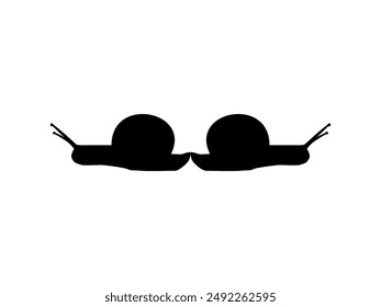 Silhouette of the Snails are also called Escargot, Flat Style, Pair Animal Series, can use for Logo, Art Illustration, Apps, Website or Graphic Design Element. Vector Illustration