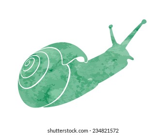 silhouette snails with shell - vectorized watercolor 