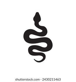 silhouette snake flat vector illustration