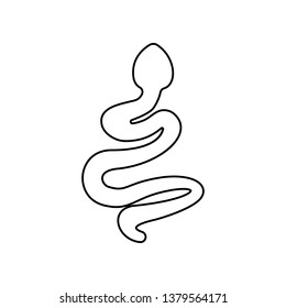 silhouette of a snake icon. Element of zoo for mobile concept and web apps icon. Outline, thin line icon for website design and development, app development