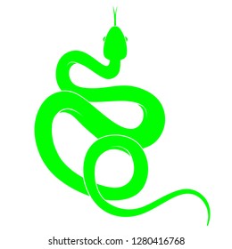  silhouette snake. Isolated symbol or icon snake on white background