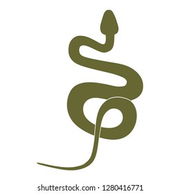  silhouette snake. Isolated symbol or icon snake on white background