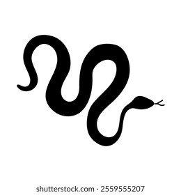 Silhouette of a snake on a white background, symbol of 2025, vector illustration isolated on white background. Lunar New Year.