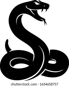 Silhouette of Snake Simple Vector Design