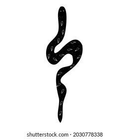 Silhouette of Snake Simple Vector Design. Black silhouette snake.