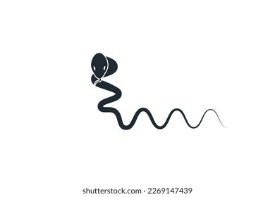 Silhouette of Snake Simple Vector Design