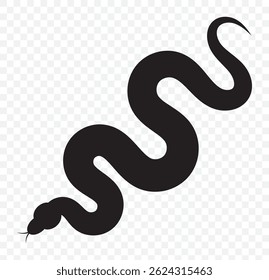 Silhueta de Snake Simple Vetor Design, rasal viper cobra no fundo transparente. EPS 10.