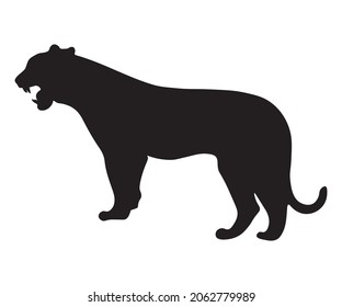 silhouette of a snarling tiger