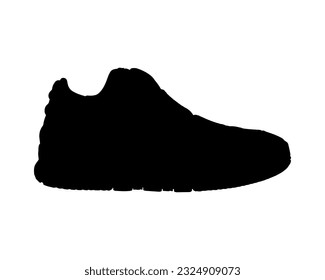 Silhouette of sneakers for sports and for everyday wear in urban environments. Illustration