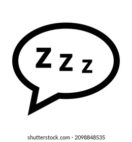 Silhouette Snoring. ZZZ Sleep Bubble Icon. Website Design Sleep Symbol. Vector.