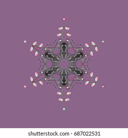 Silhouette snow flake sign isolated background. Vector illustration. Symbol winter, frozen, Christmas, New Year holiday. Snowflake mosaic icon. Graphic element decoration. Flat design.