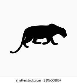 Silhouette Snow Leopard Irbis Wild Cats Stock Vector (Royalty Free ...