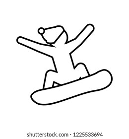 silhouette snowboard athlete icon
