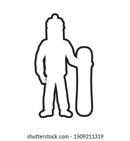 silhouette snowboard athlete icon vector illustration