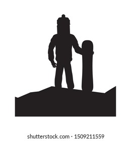 silhouette snowboard athlete icon vector illustration
