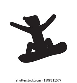 silhouette snowboard athlete icon vector illustration
