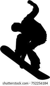 Silhouette Snowboarder Isolated On White Background Stock Vector ...