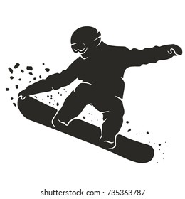 silhouette of a snowboarder jumping