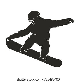 silhouette of a snowboarder jumping