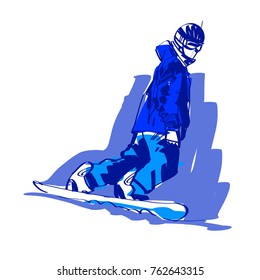 a silhouette of a snowboarder riding a mountain