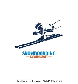 Silhouette of a snowboarding player vector illustration design abstract