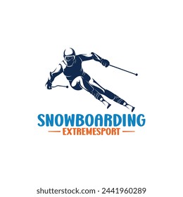 Silhouette of a snowboarding player vector illustration design abstract