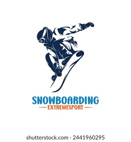 Silhouette of a snowboarding player vector illustration design abstract