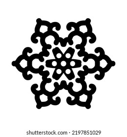 Silhouette Schneeflocke, schwarze Symbol, Vektorsymbol im Winter