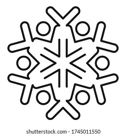 Silhouette snowflake icon. Outline silhouette snowflake vector icon for web design isolated on white background