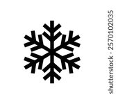 Silhouette Snowflake Symbol Design Isolated on White Background