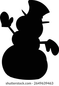 silhouette of a snowman vector illustration