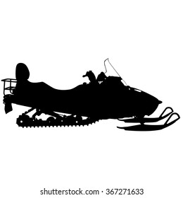 Silhouette Snowmobile On White Background Vector Stock Vector (Royalty ...