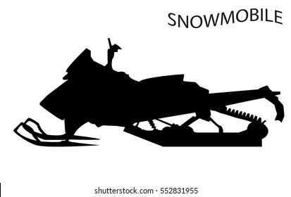 Silhouette of a snowmobile. Vector isolated object. Design element.