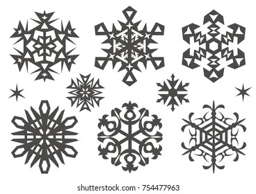 silhouette of snowy crystals