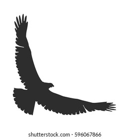 Silhouette Soaring Bird Separately Isolated Image Stock Vektorgrafik Lizenzfrei