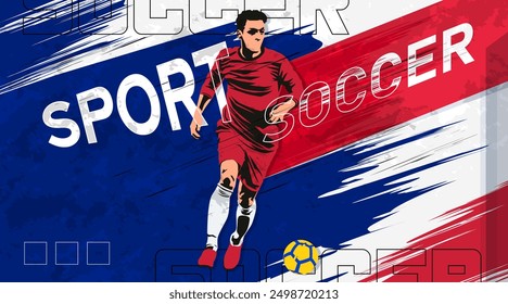 silhouette of soccer athlete. Design with the concept of celebrating national and international football sports days. football player. design template for sports match events