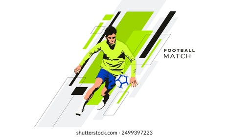 Silhouette des Fußballsportlers. Design mit dem Konzept, nationale und internationale Fußballsporttage zu feiern. Fußballspieler. Designvorlage für Sportwettkämpfe