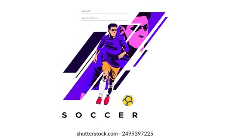 silhouette of soccer athlete. Design with the concept of celebrating national and international football sports days. football player. design template for sports match events