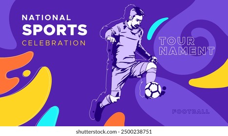 silhouette of soccer athlete. Design with the concept of celebrating national and international football sports days. Football tournament. design template for sports match event