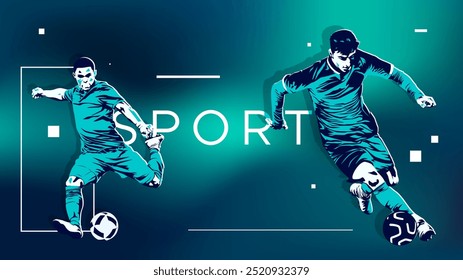 silhouette of soccer athlete. Design with the concept of celebrating national and international football sports days. football player. design template for sports match events