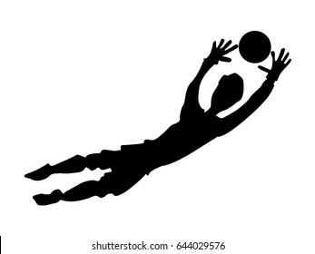 silhouette of soccer goalkeeper