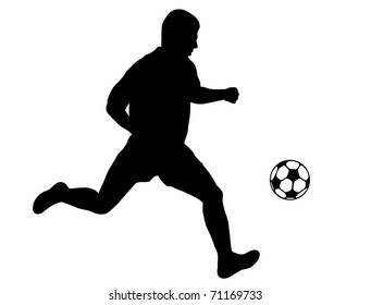 Silhouette of a soccer player